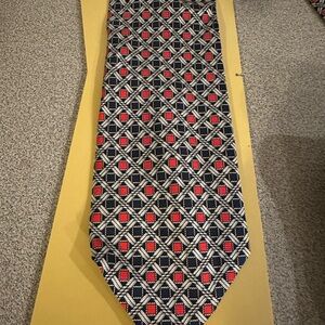 Neiman Marcus Richel Geometric Patterned Tie - Black, Red, White